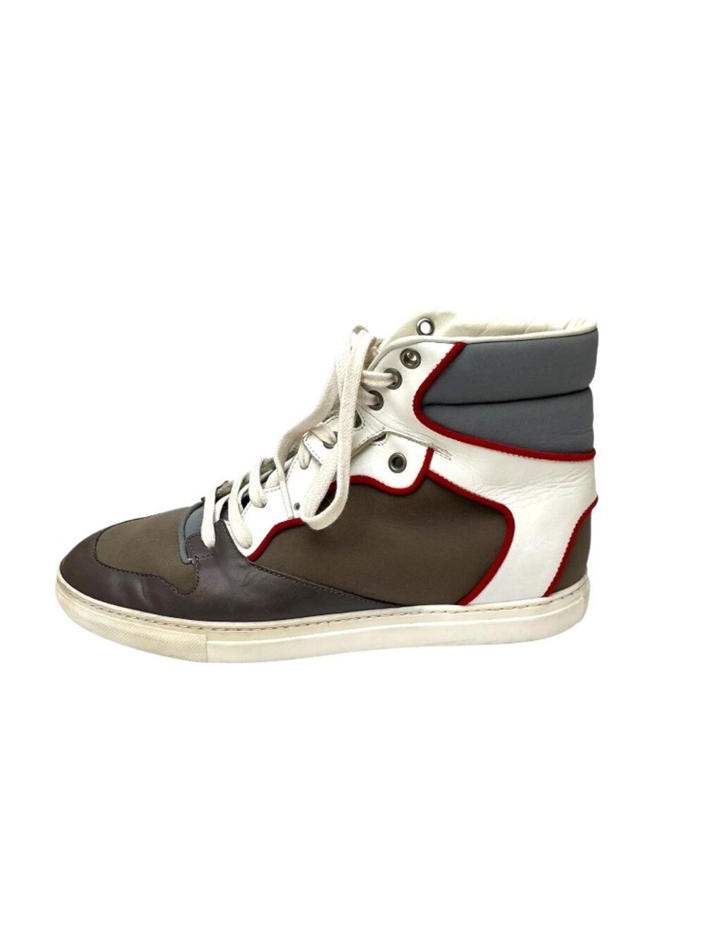 BALENCIAGA Brown Leather High-Top Sneakers sz 10